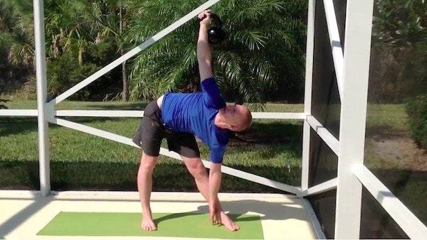 kettlebell windmill exercise top hand