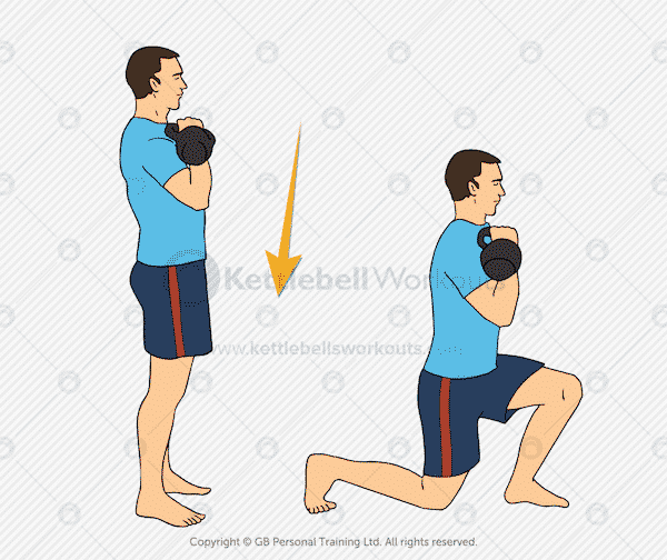 Kettlebell Racked Reverse Lunge Exercise