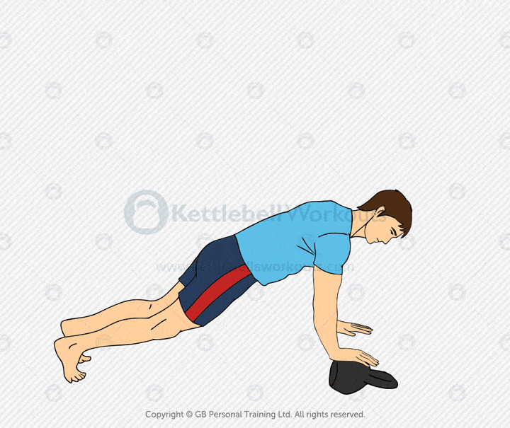 Push Up on a kettlebell for chest development
