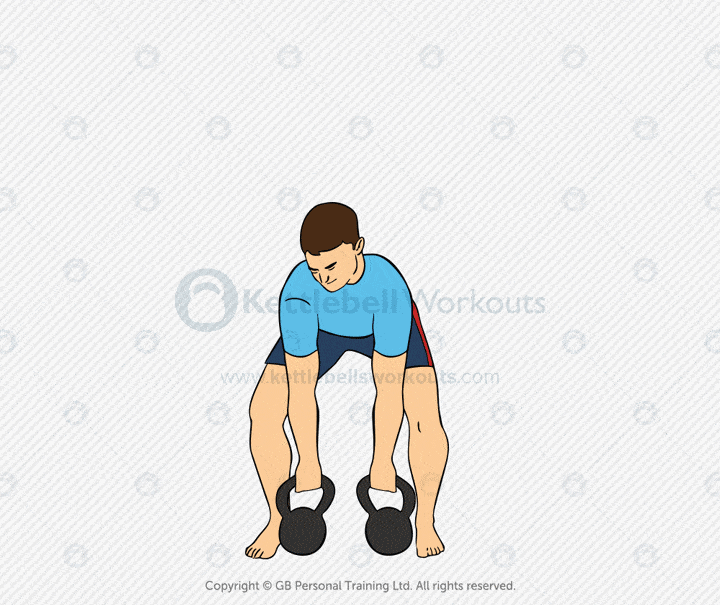 Double kettlebell clean