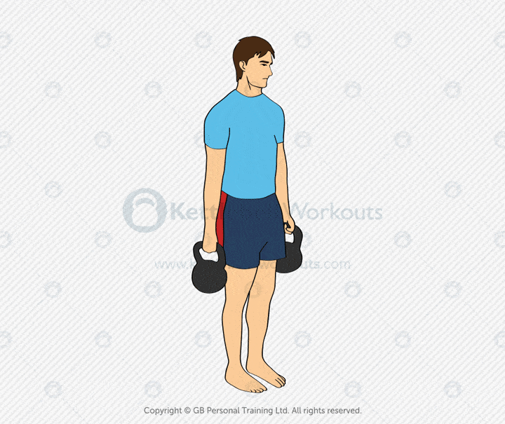 Kettlebell Double Suitcase Reverse Lunge
